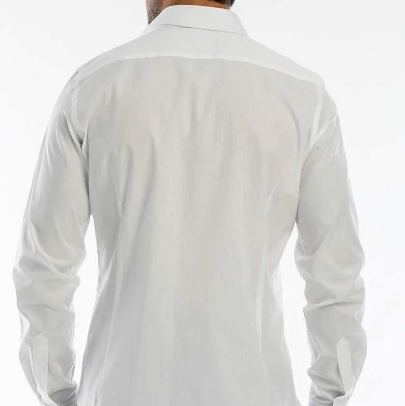 Strukirana košulja talijanski ovratnik - bijela