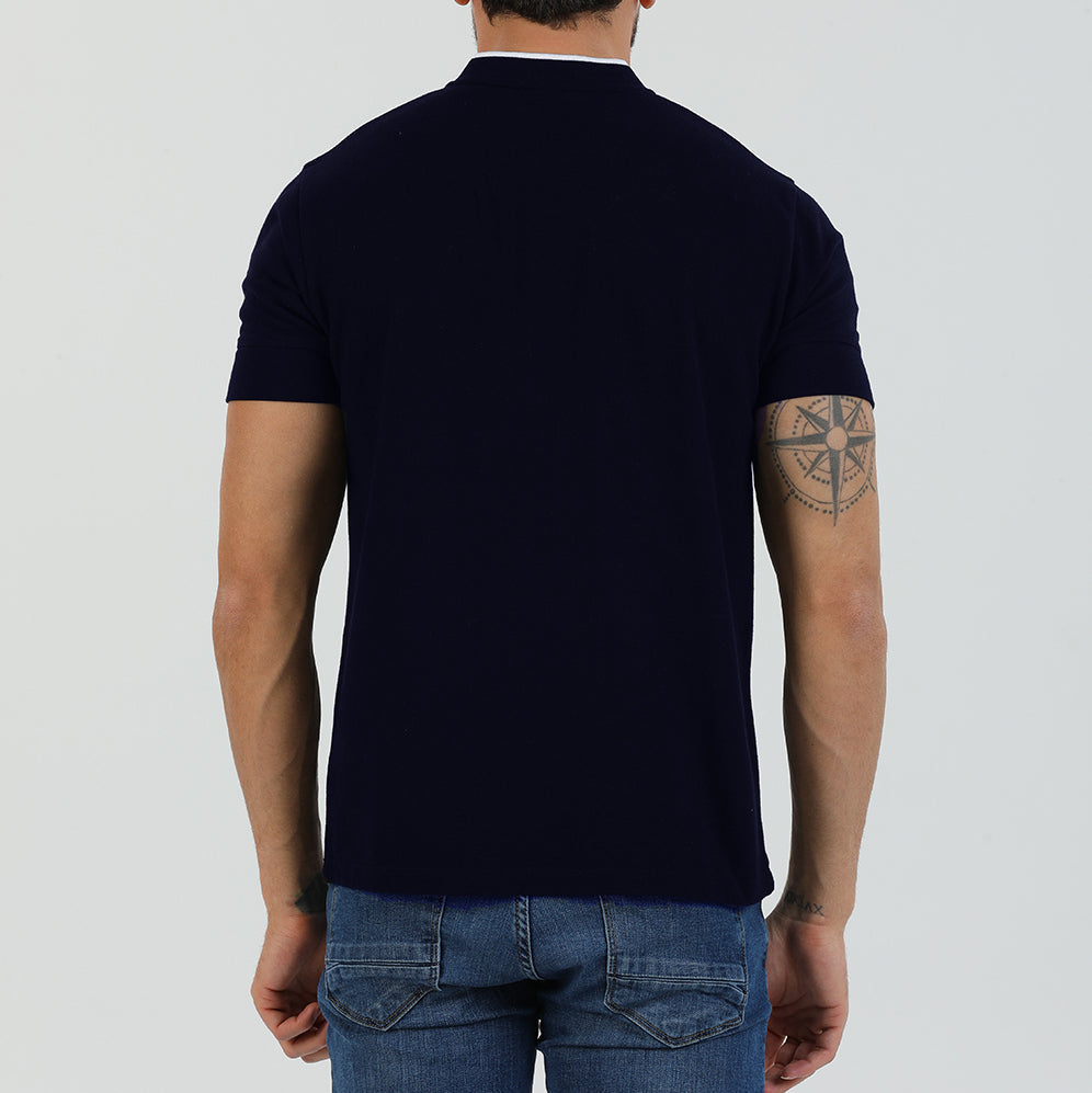 Polo majica z zadrgo - tamno plava 66